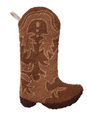 Brown Cowboy Boot Hook Stocking NEW